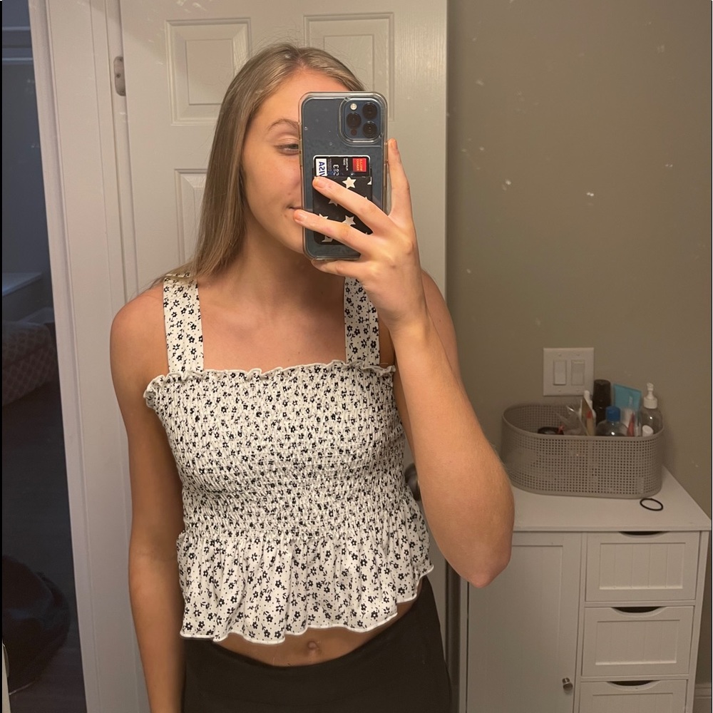 black floral tank